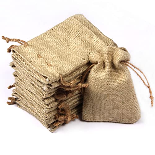 Jute / Burlap / Hessian Mini Favour Bag / Sack | Gift pouch | Hessian Sack with drawstring 30 pcs | 10 cm x 15 cm