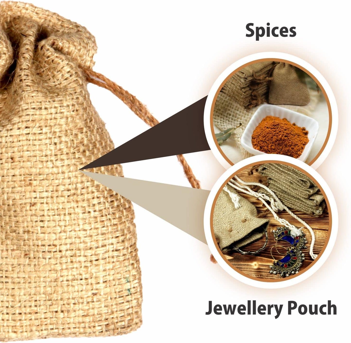 Jute / Burlap / Hessian Mini Favour Bag / Sack | Gift pouch | Hessian Sack with drawstring 30 pcs | 10 cm x 15 cm