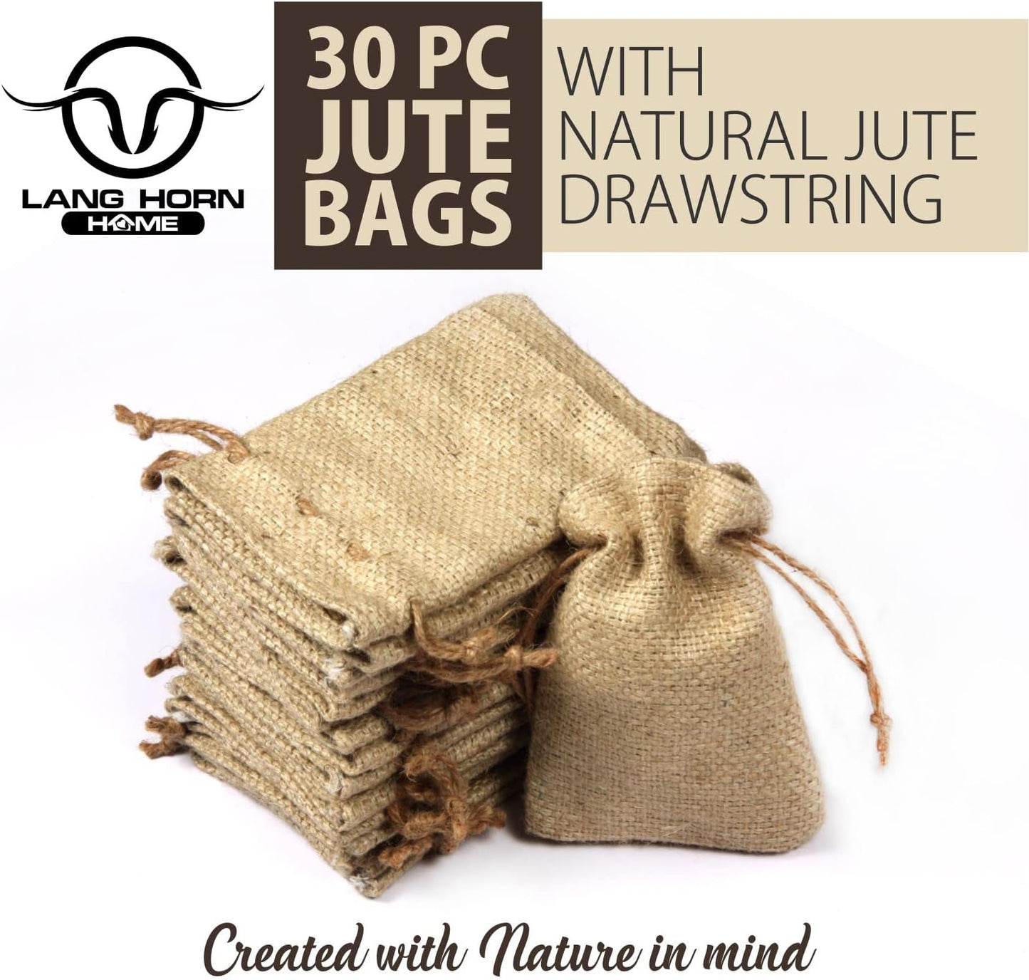 Jute / Burlap / Hessian Mini Favour Bag / Sack | Gift pouch | Hessian Sack with drawstring 30 pcs | 10 cm x 15 cm