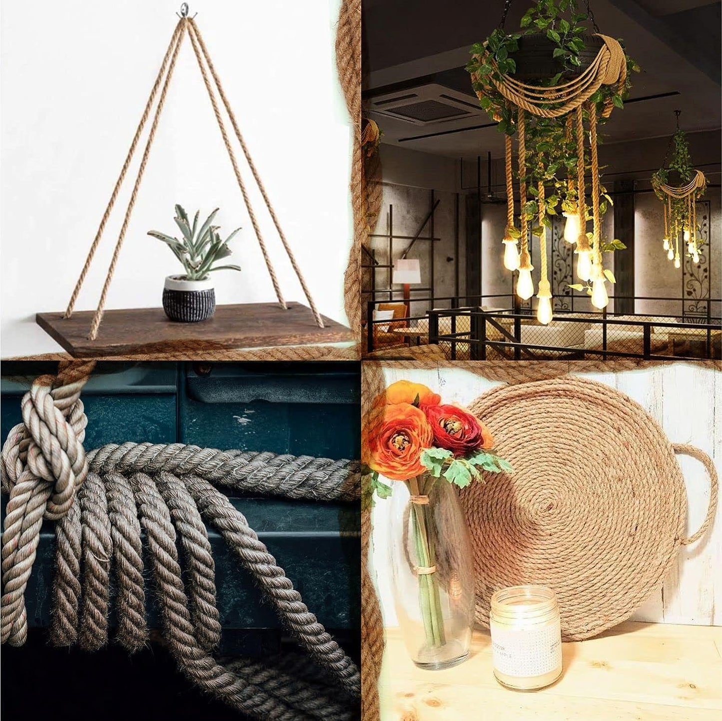 Natural Jute Rope | Twisted Jute Cord | Hessian String | 6mm, 8mm, 10mm, 12mm, 14mm, 16mm, 18mm, 20mm | 10m length
