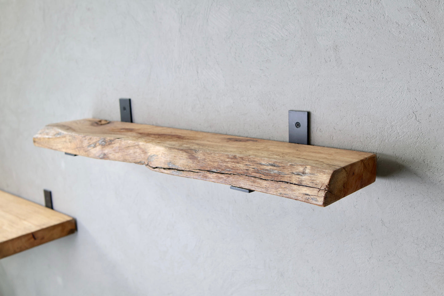 Heavy Duty Wall Metal Shelf Bracket | L-Shape Black | 125mm x 75mm x 25mm (3mm thick)| PACK OF 2