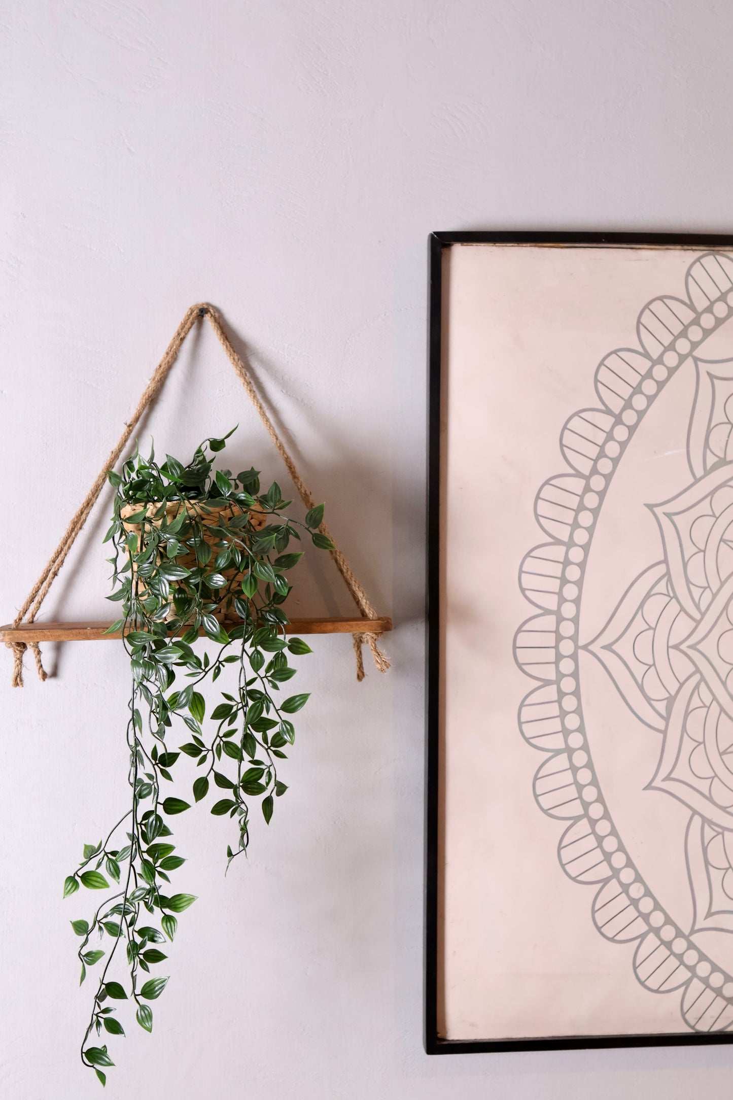 Wooden hanging Rope Shelf Pack of 2