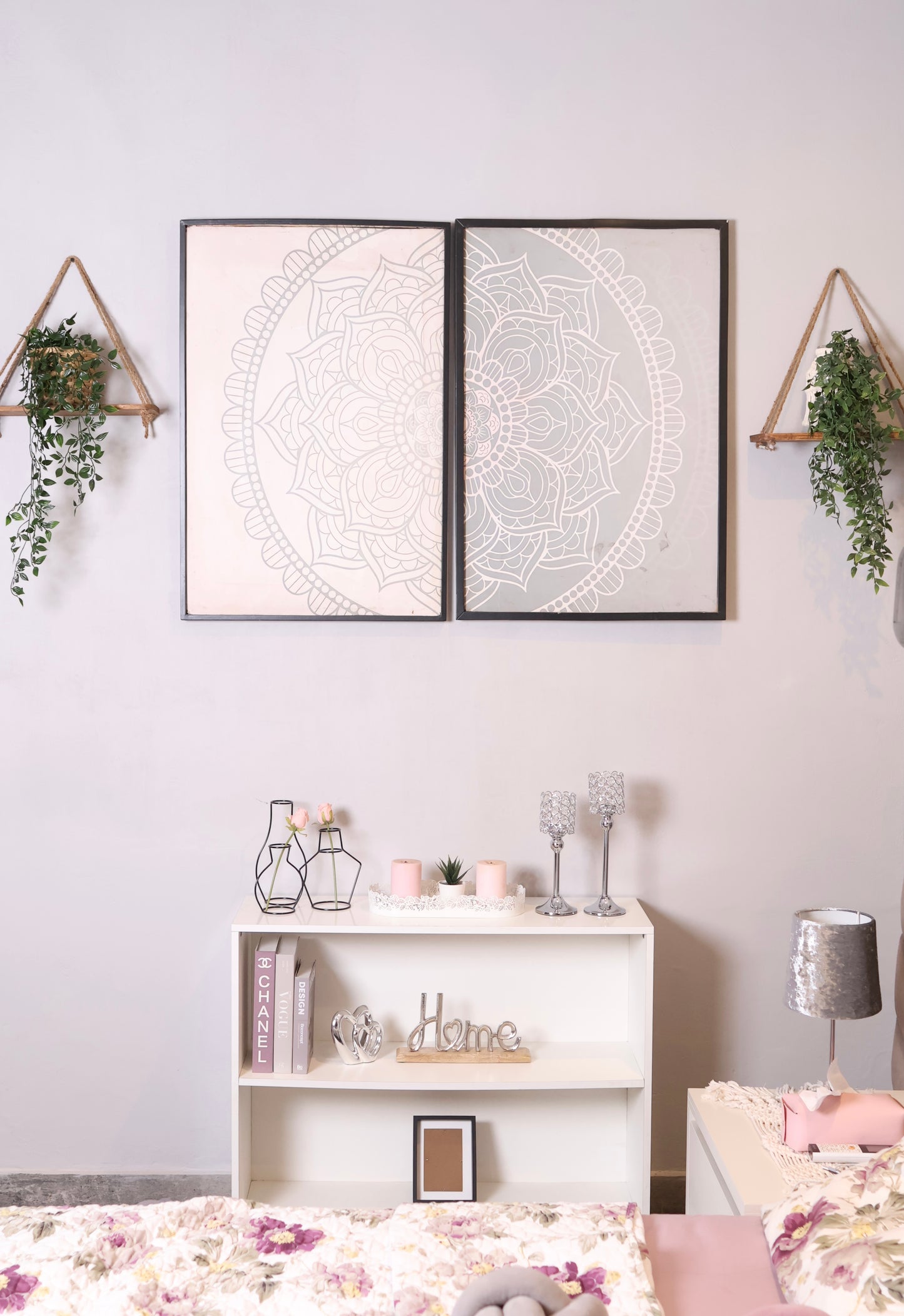 Wooden hanging Rope Shelf Pack of 2
