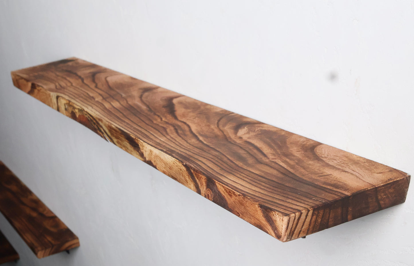 Rustic Handmade Floating Wooden Shelves | Rectangular Pine Wood shelf with Brackets | Length 24 inch x 5 inch Depth x 1 inch Thickness