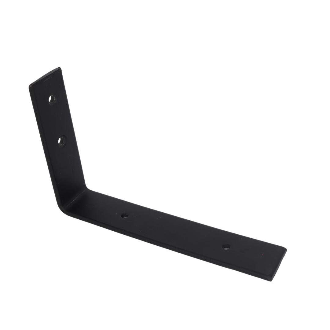 Heavy Duty Wall Metal Shelf Bracket | L-Shape Black | 150mm x 100mm x 25mm (3mm thick) | PACK OF 4