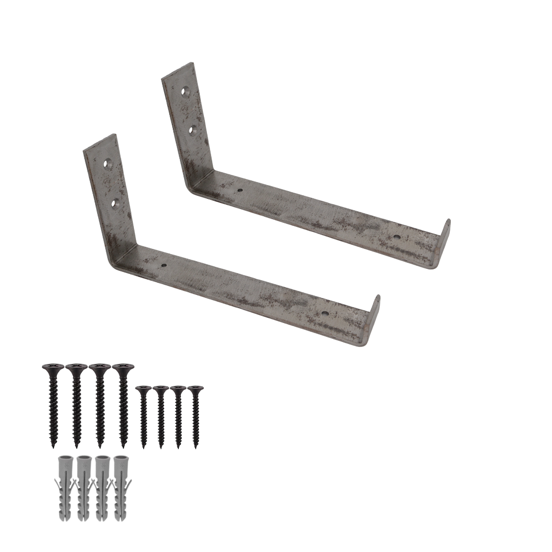 Heavy Duty Wall Metal Shelf Bracket |  Up Style Industrial Finish |  Size 9" x 4" x 1.5"  | PACK of 2