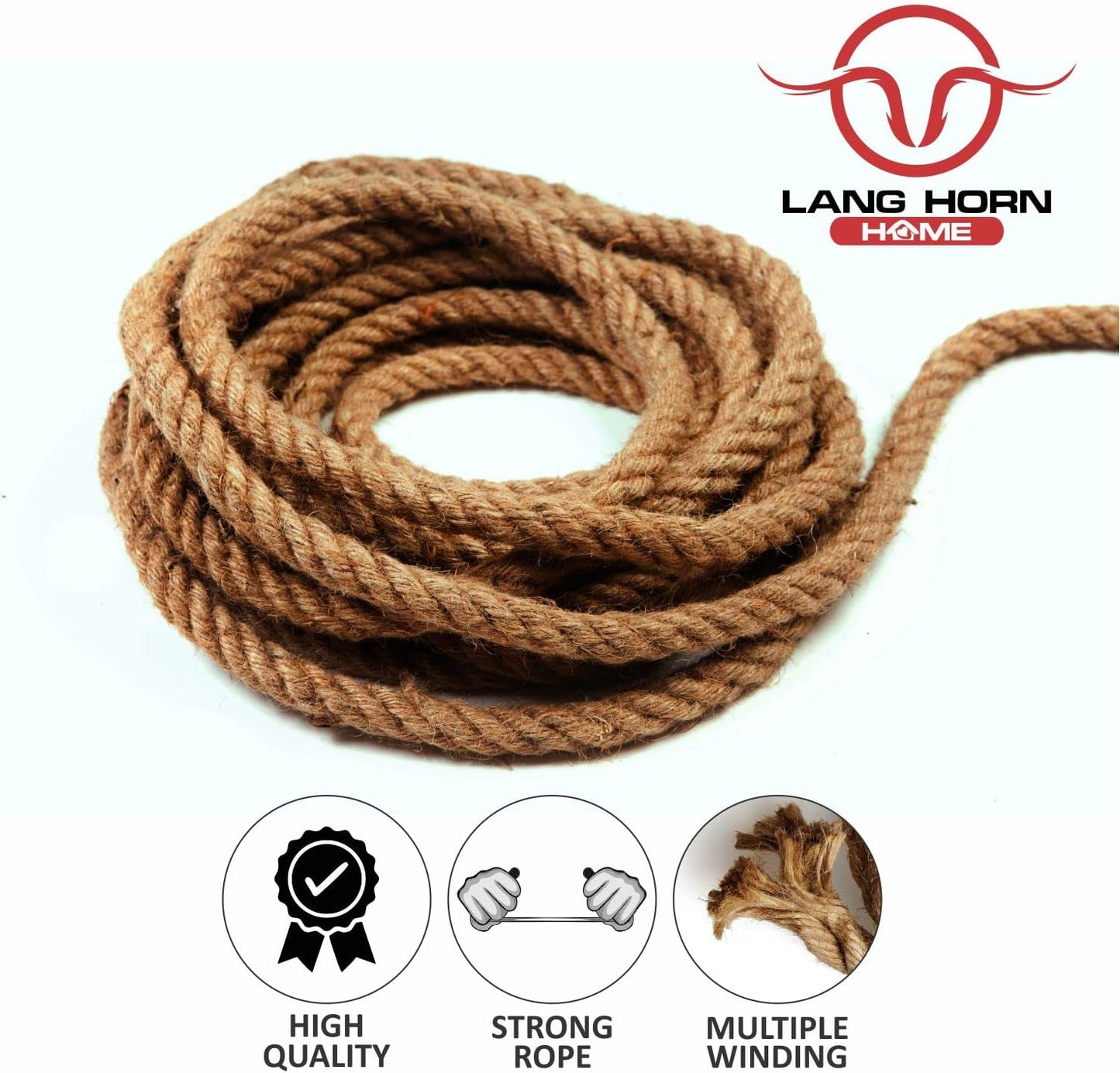 Natural Jute Rope | Twisted Jute Cord | Hessian String | 6mm, 8mm, 10mm, 12mm, 14mm, 16mm, 18mm, 20mm | 10m length